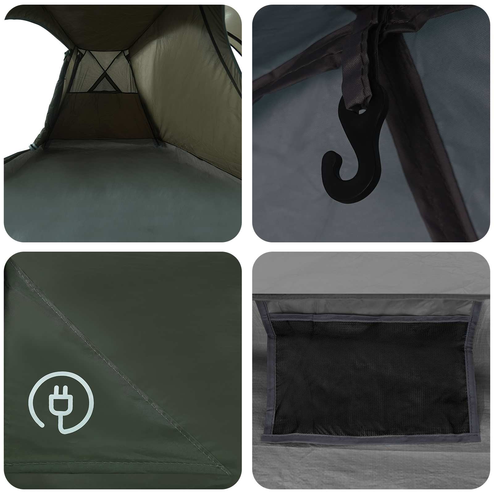 Trekkingtent met regenhoes waterdicht 3-persoons Legergroen