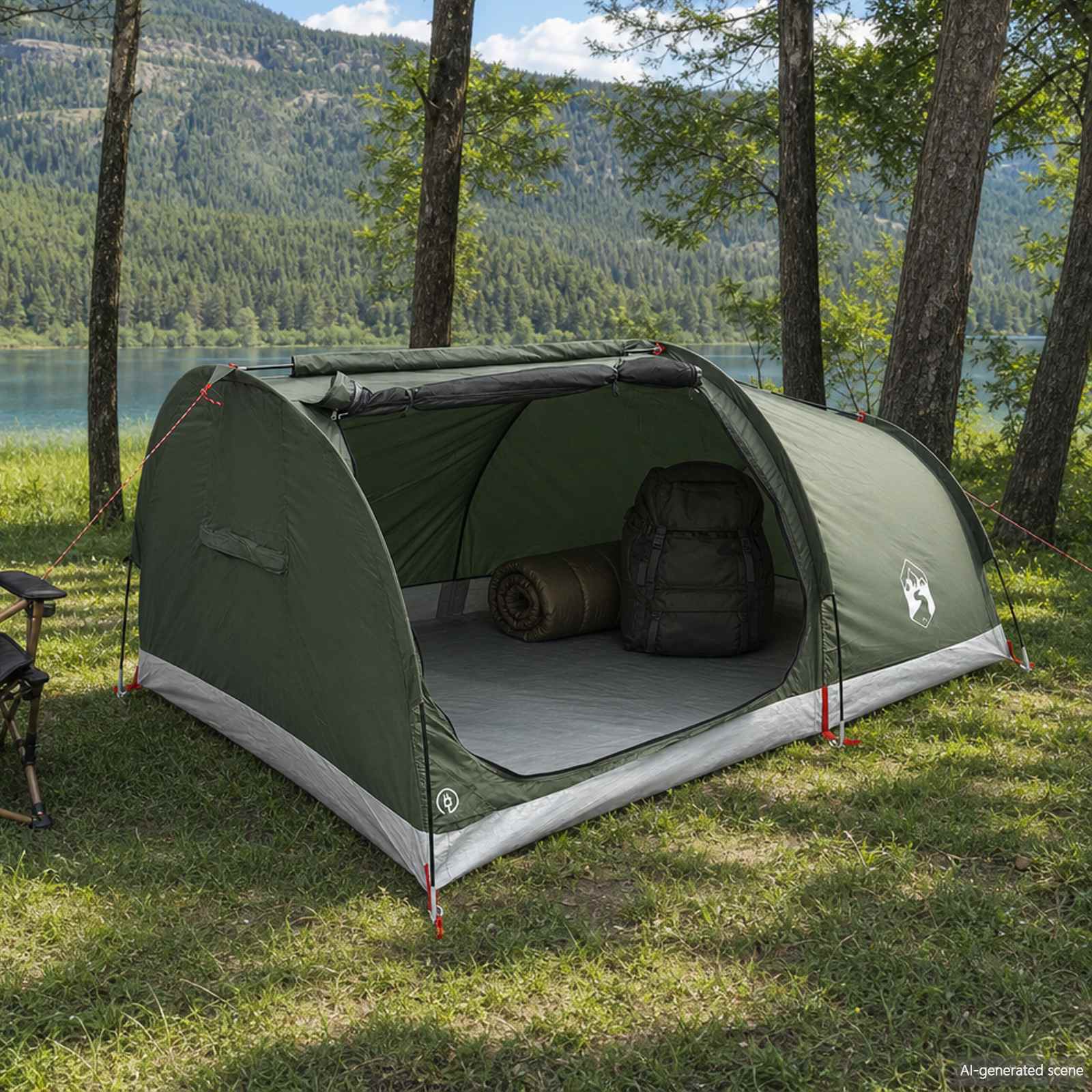 Hiking Tent Waterdicht 2-persoons Legergroen