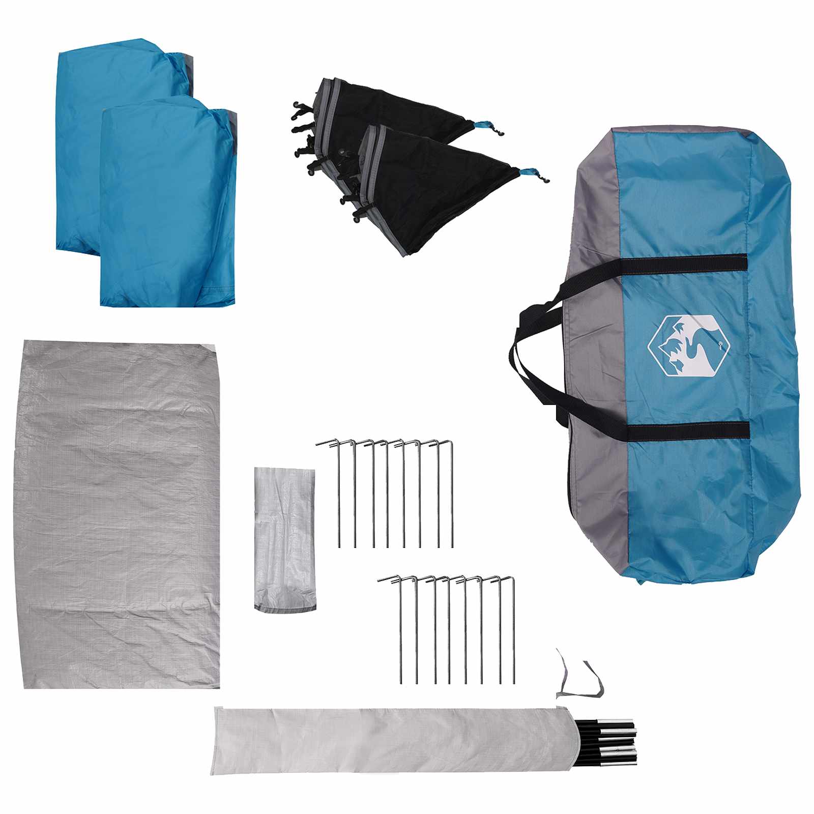 Gezinstent met regenzeil waterdicht 14-persoons Blauw