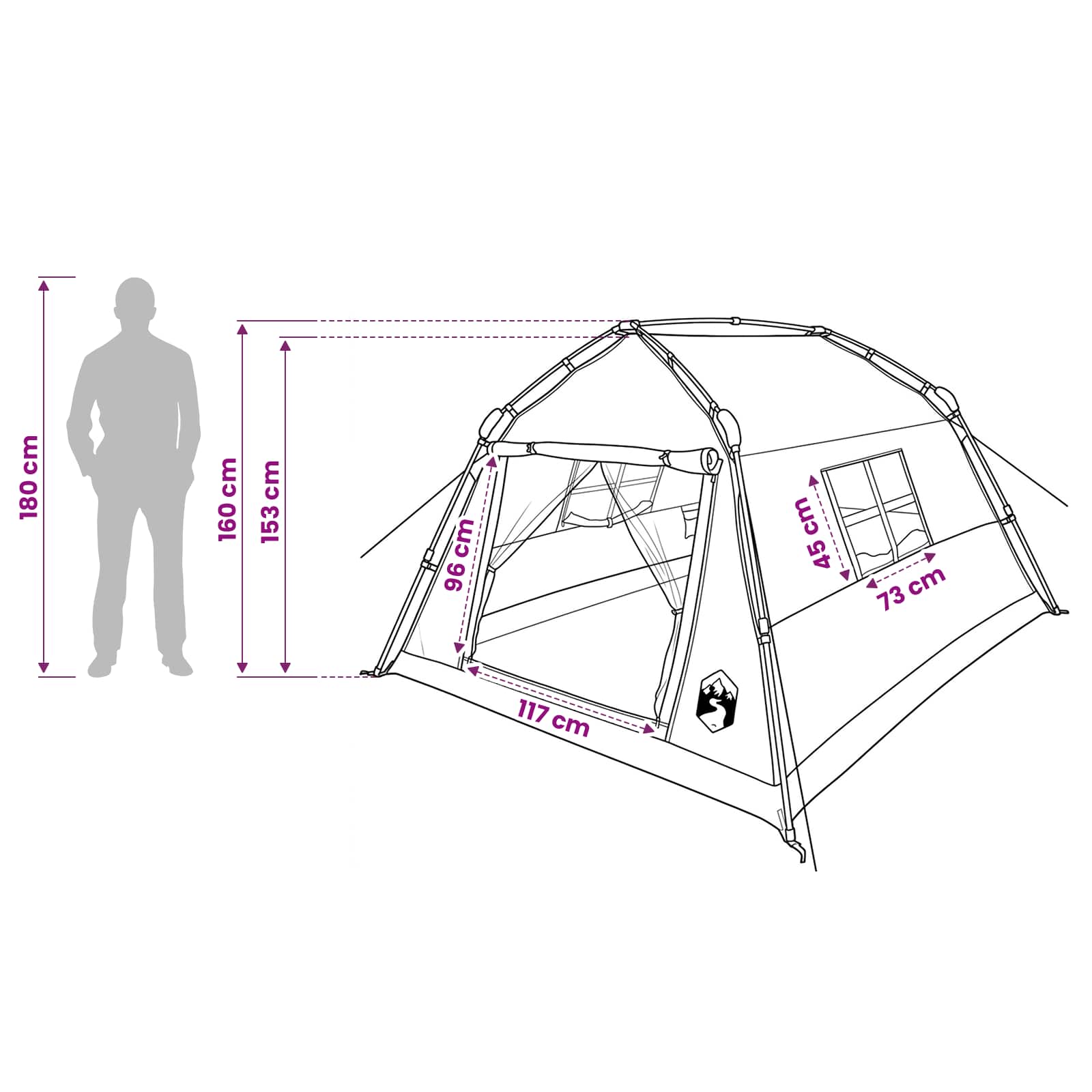 Instant Tent Water-resistant 3-persoons Legergroen