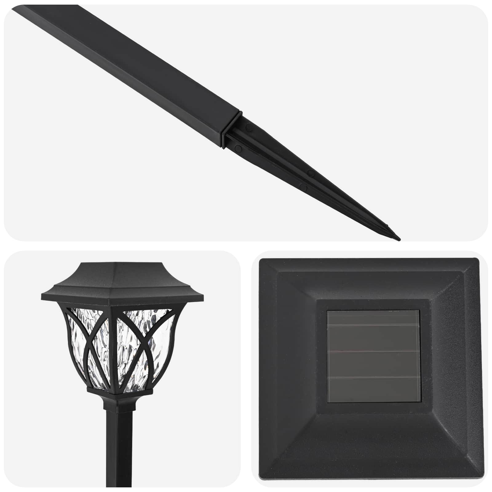Buitenzonne-lampen met grondpin 6 st Warmwit 42 cm PP