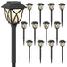 Buitenzonne-lampen met grondpin 12 st Warmwit 42 cm PP