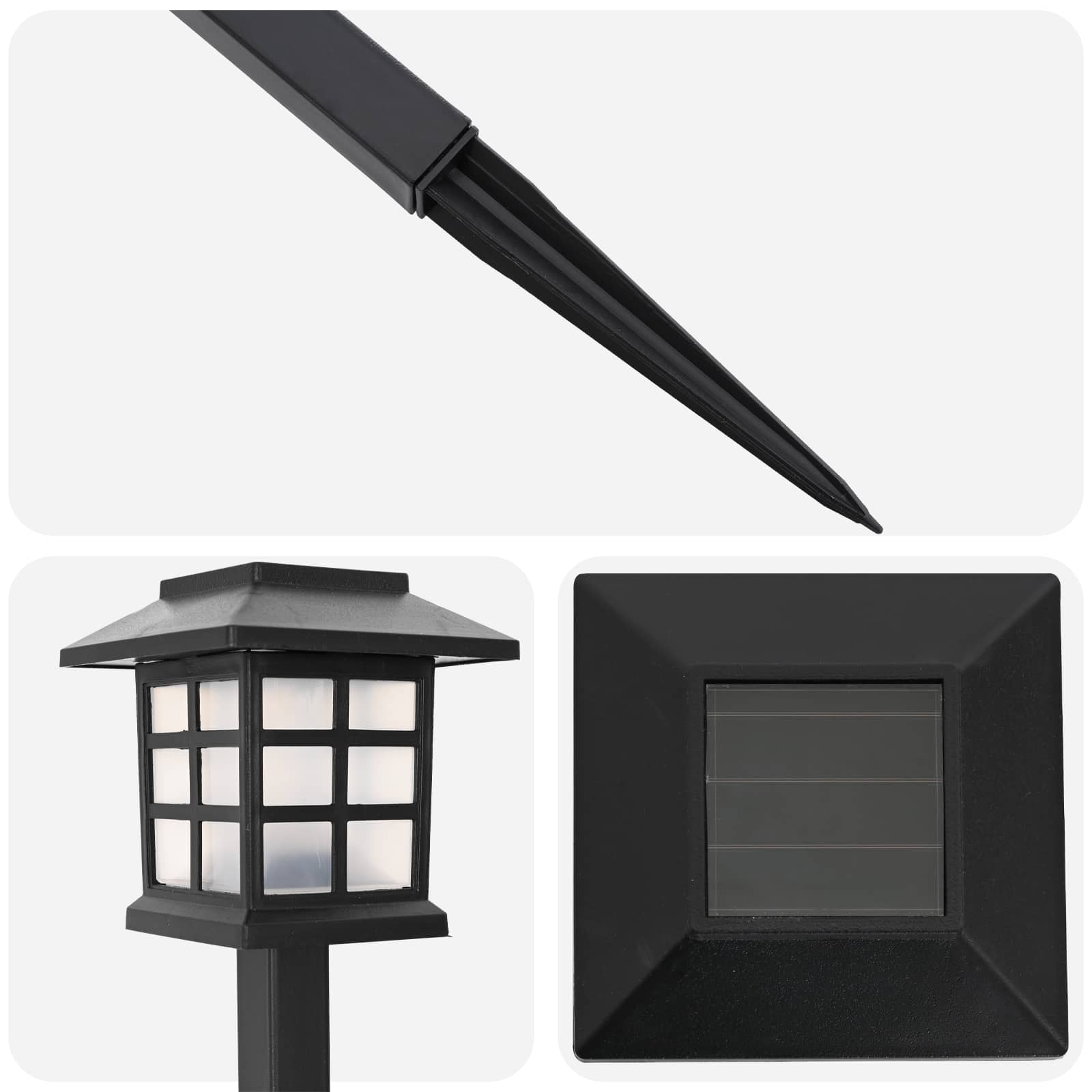 Buitenzonne-lampen met grondpin 12 st Warmwit 38,5 cm PP
