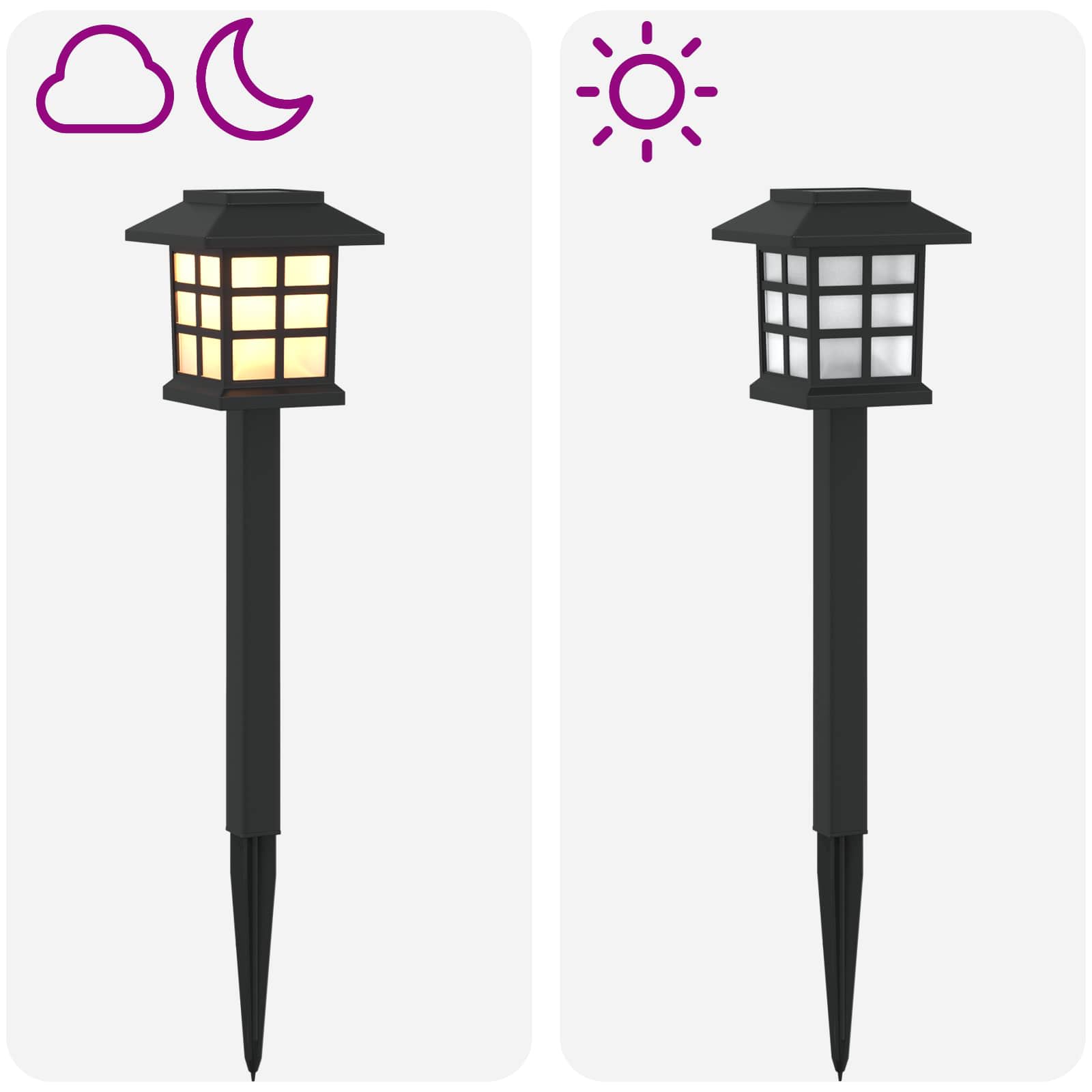 Buitenzonne-lampen met grondpin 12 st Warmwit 38,5 cm PP