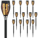Buitenzonne-lampen met grondpin 12 st Warmwit 47,5 cm ABS