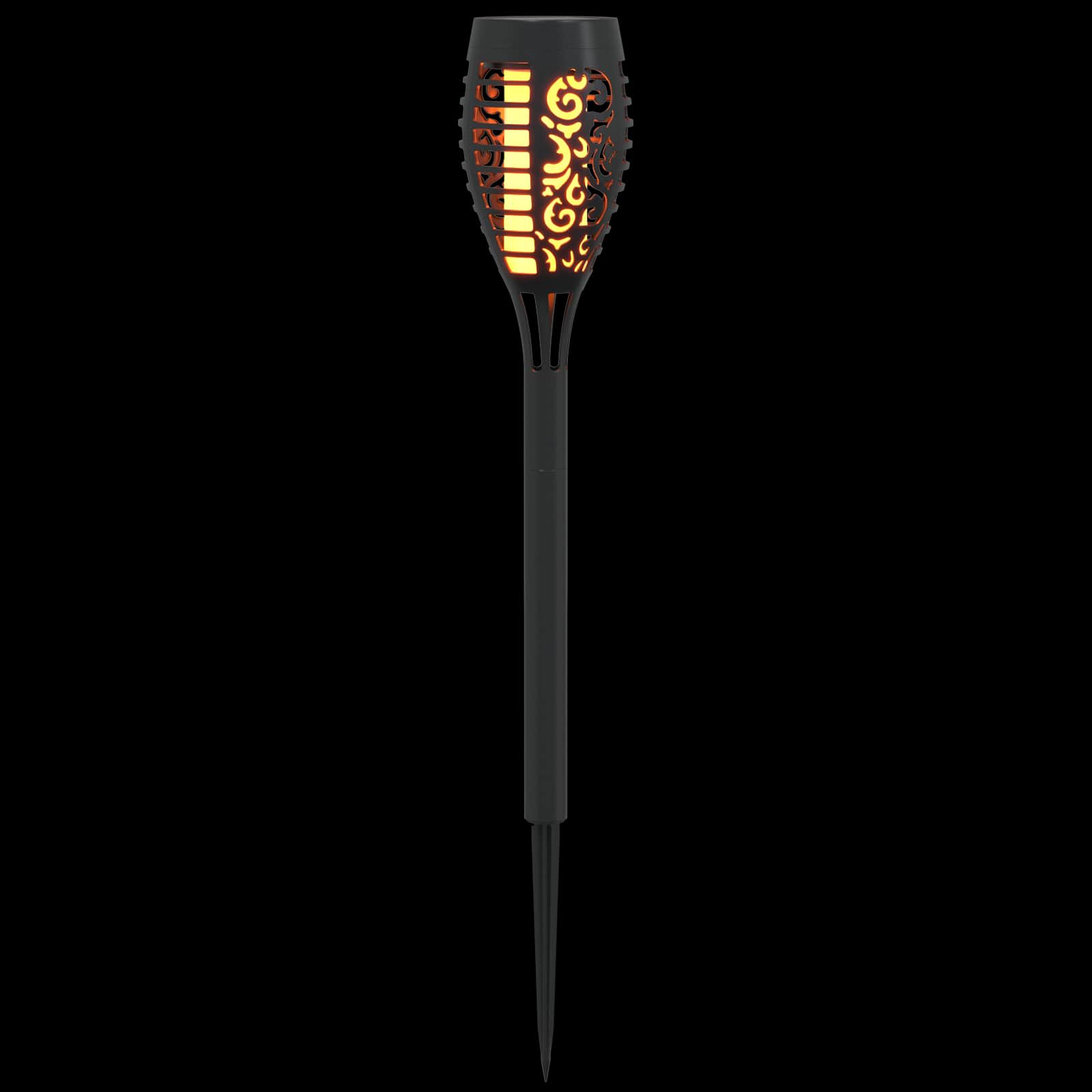 Buitenzonne-lampen met grondpin 12 st Warmwit 47,5 cm ABS