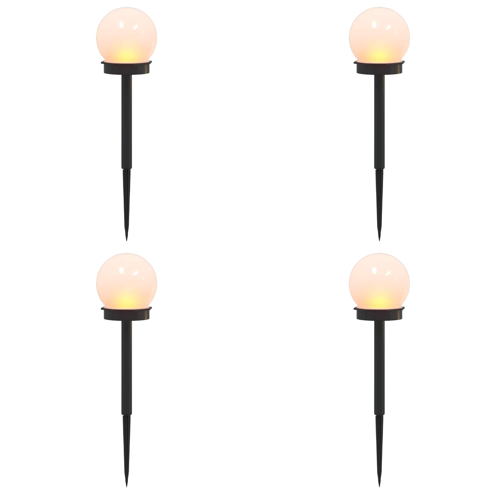 Buitenzonne-lampen met grondpin 4 st Warmwit 38,5 cm ABS