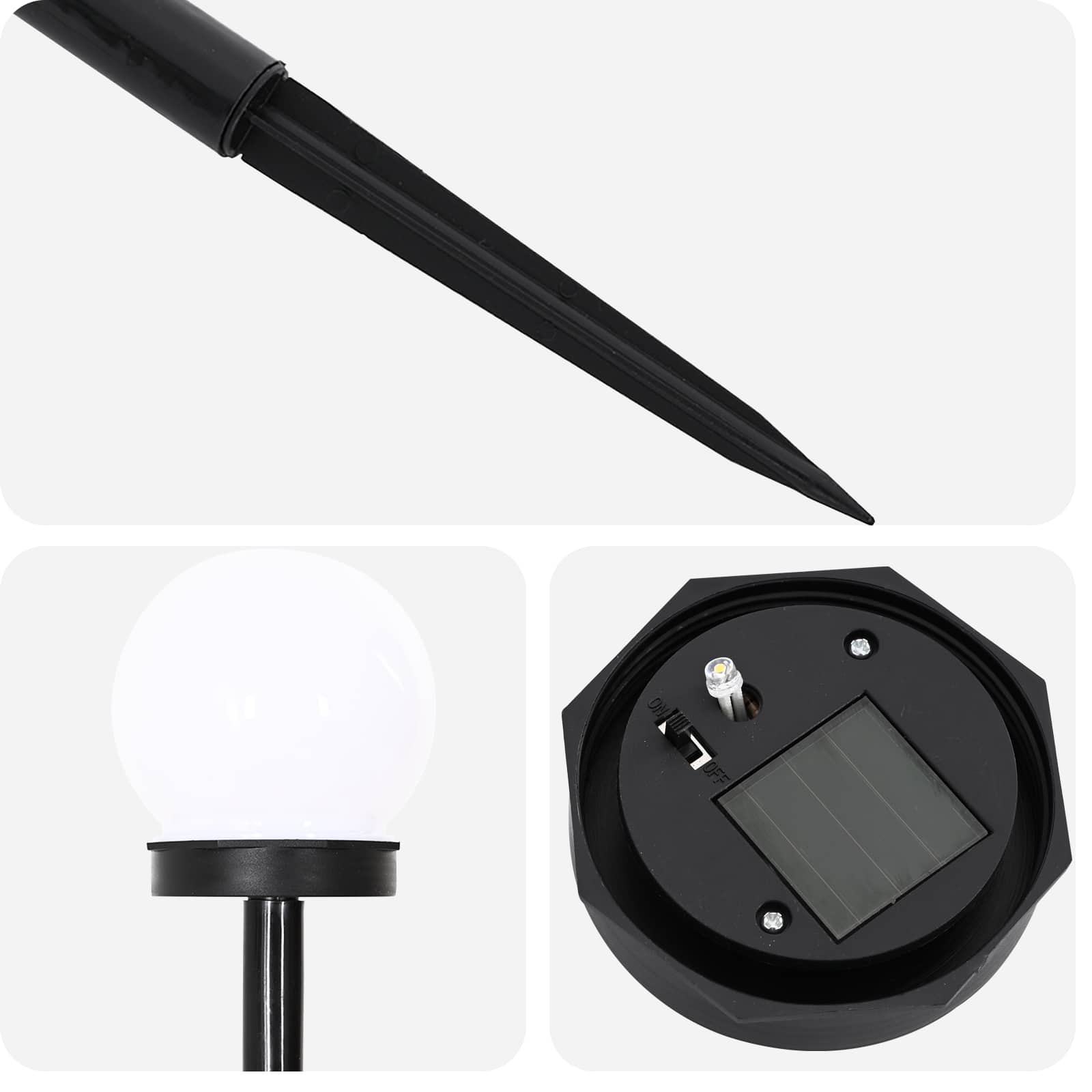 Buitenzonne-lampen met grondpin 8 st Warmwit 38,5 cm ABS