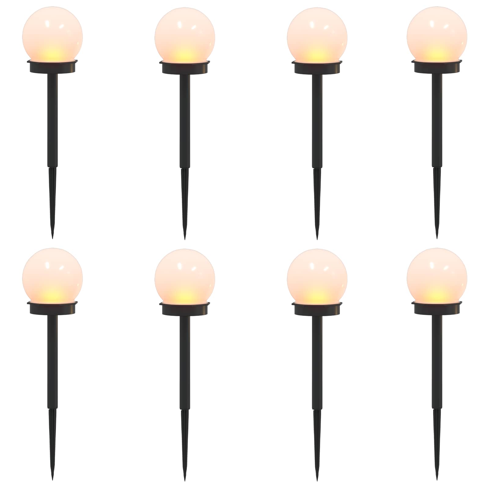 Buitenzonne-lampen met grondpin 8 st Warmwit 38,5 cm ABS