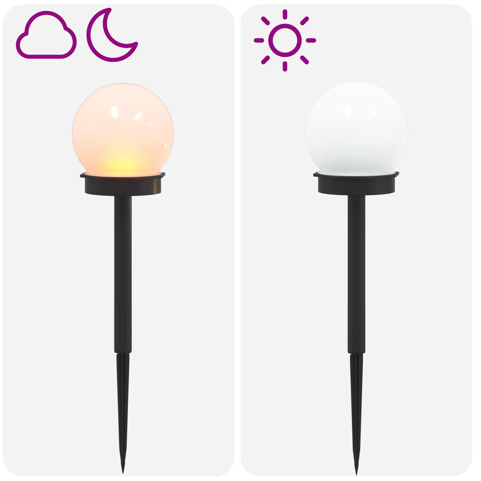 Buitenzonne-lampen met grondpin 8 st Warmwit 38,5 cm ABS