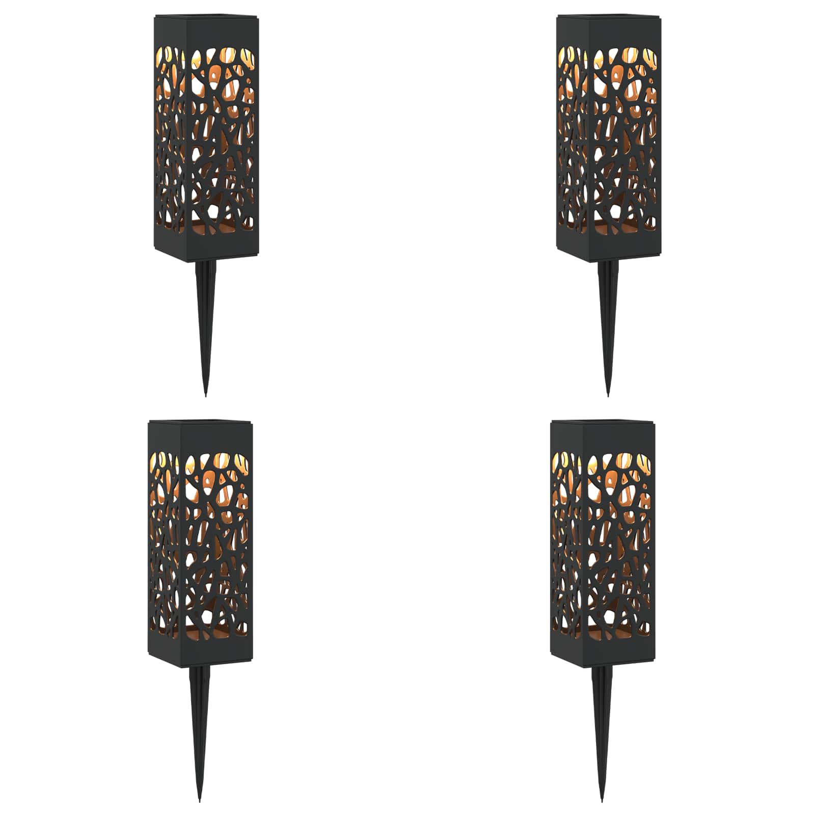 Buitenzonne-lampen met grondpin 4 st Warmwit 29 cm PP