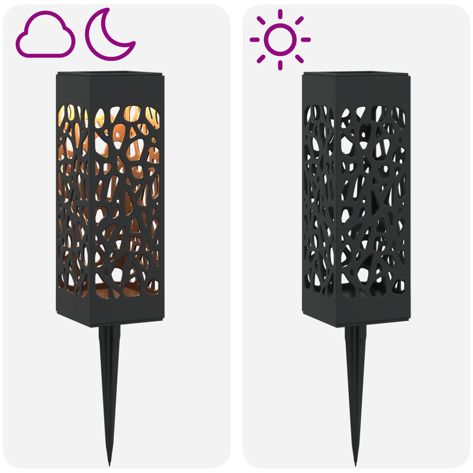 Buitenzonne-lampen met grondpin 8 st Warmwit 29 cm PP