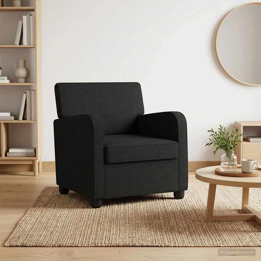 Fauteuil Zwart Stof