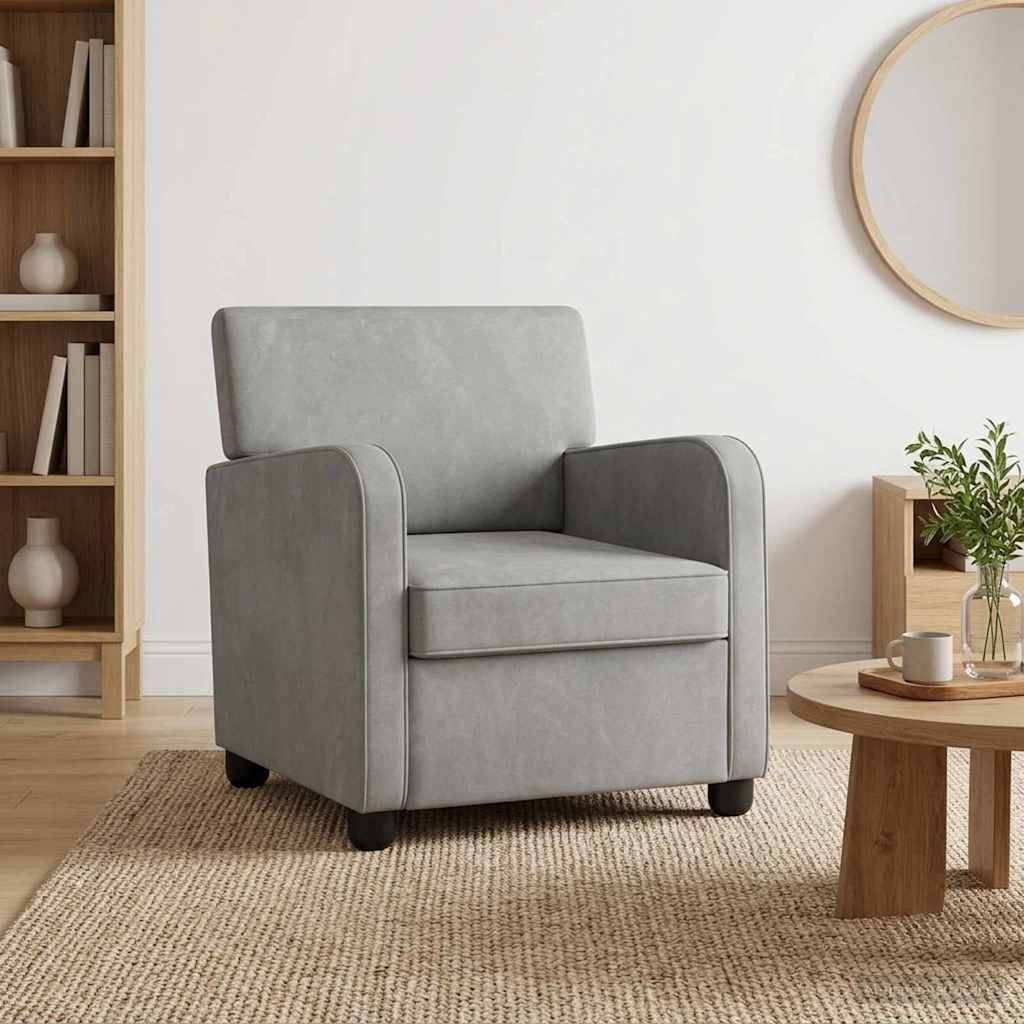 Fauteuil Lichtgrijs fluweel