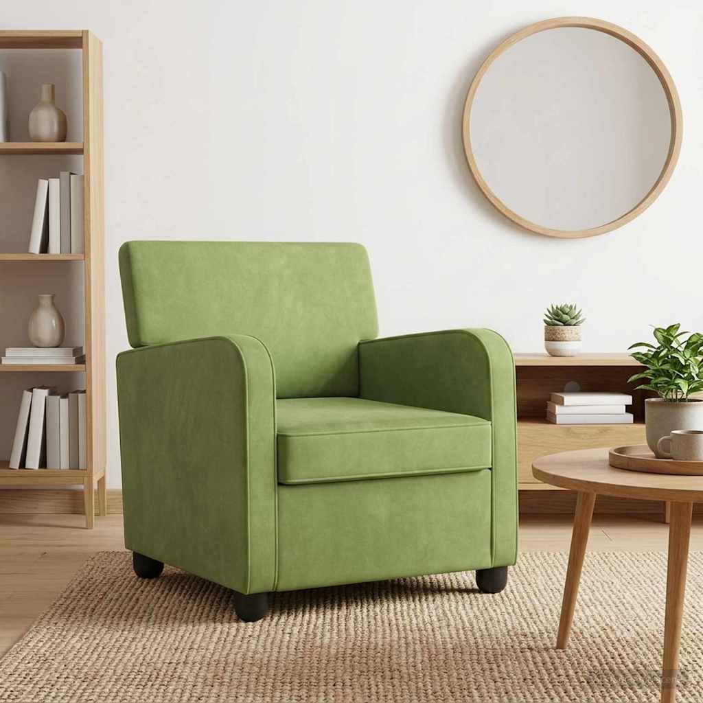 Fauteuil Lichtgroen fluweel