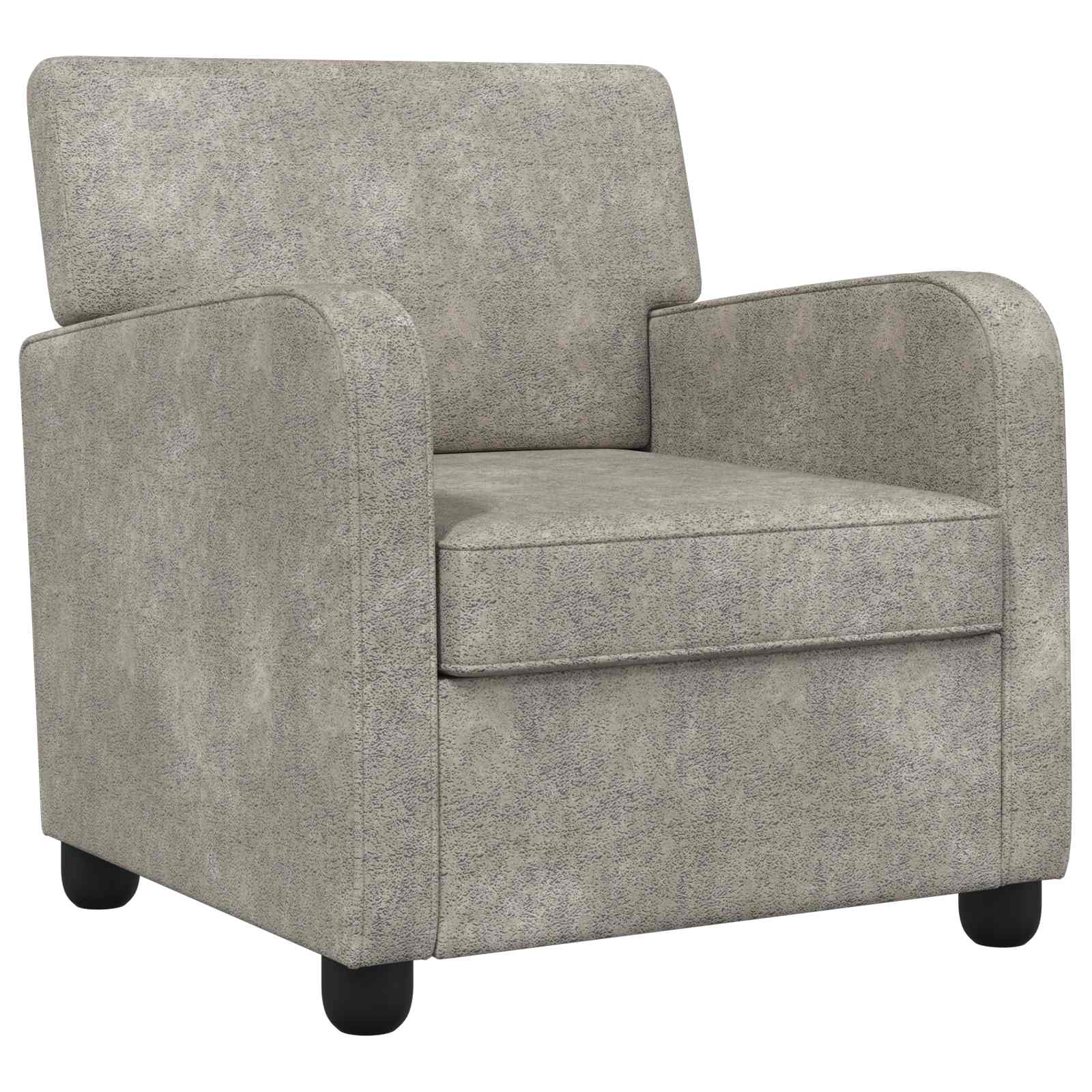 Fauteuil Lichtgrijs Nep Suede Leer