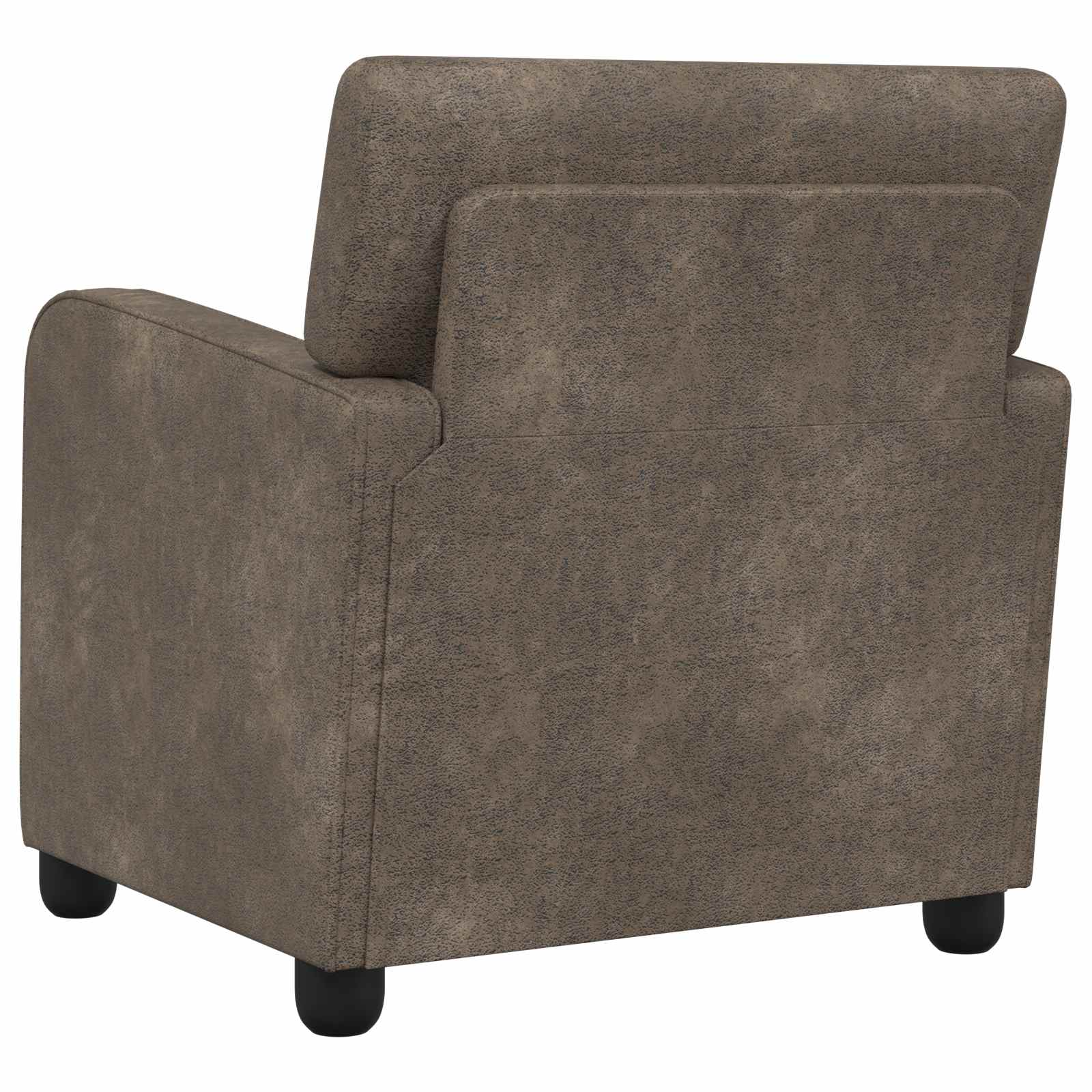 Fauteuil Donkergrijs Nep Suede Leer