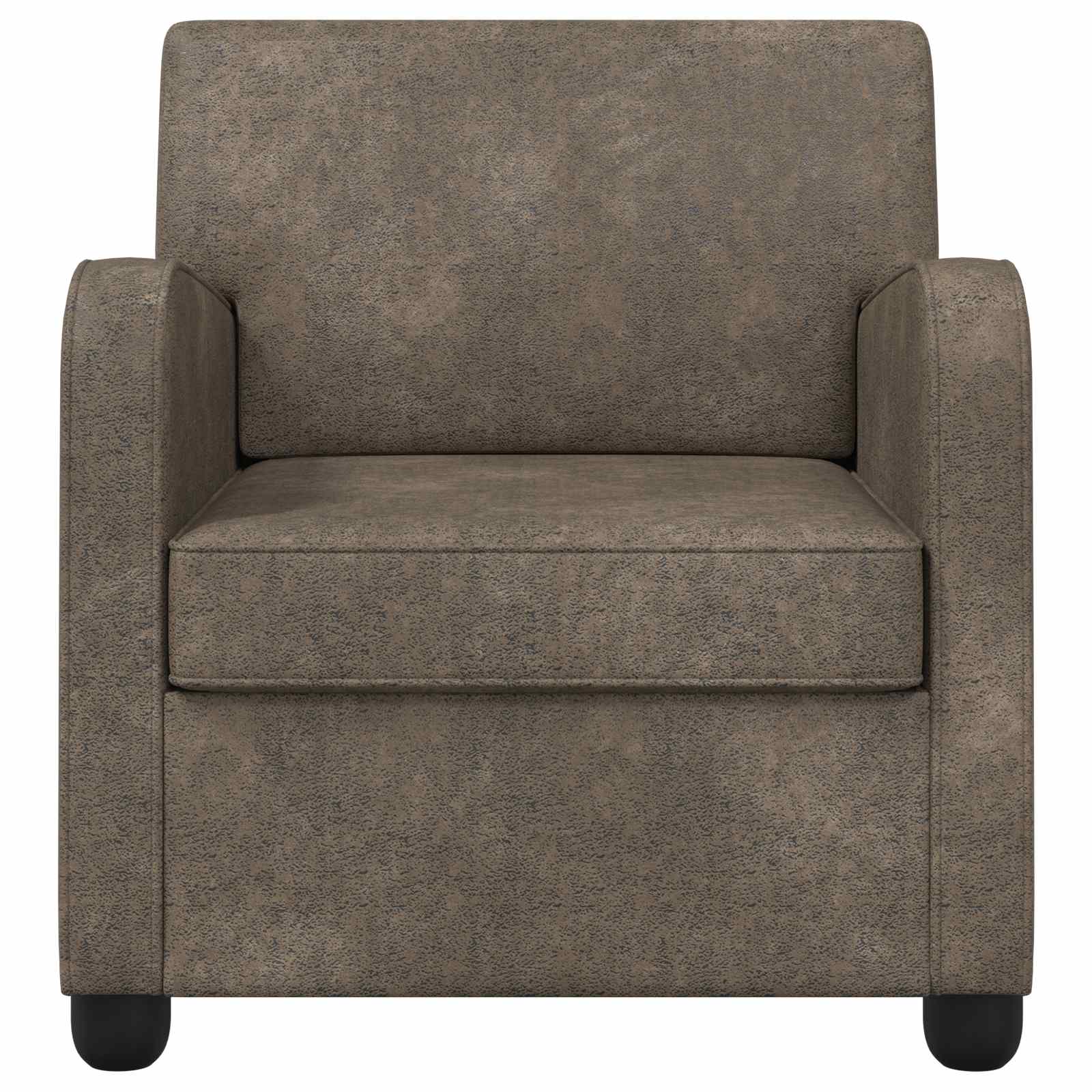 Fauteuil Donkergrijs Nep Suede Leer