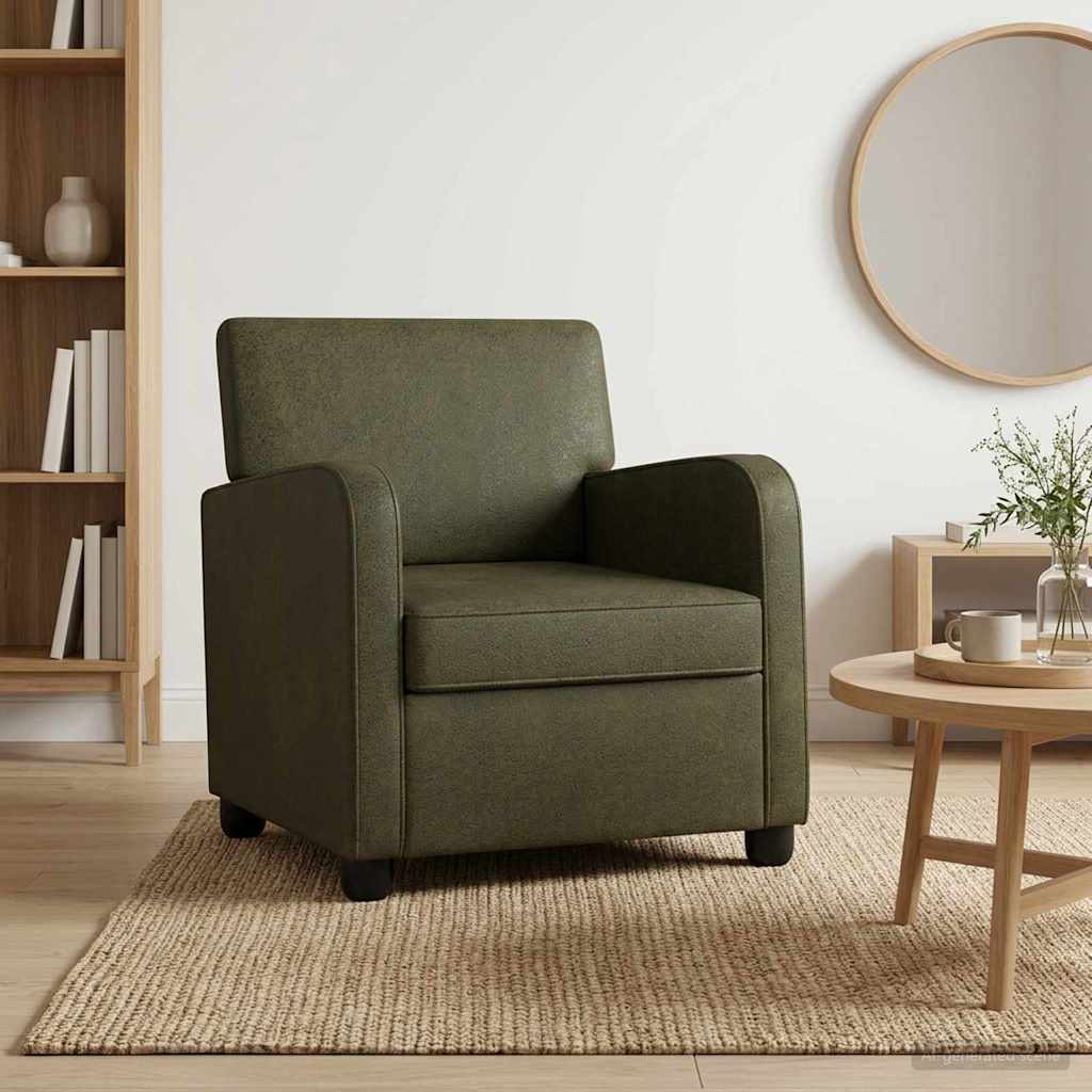 Fauteuil Legergroen Nep Suede Leer Leger groen