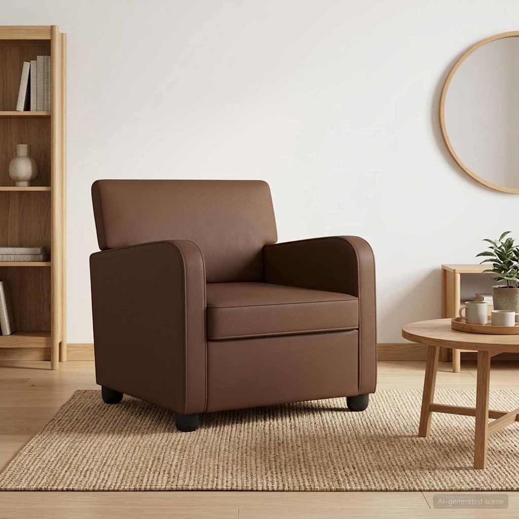 Fauteuil Bruin Kunstleer