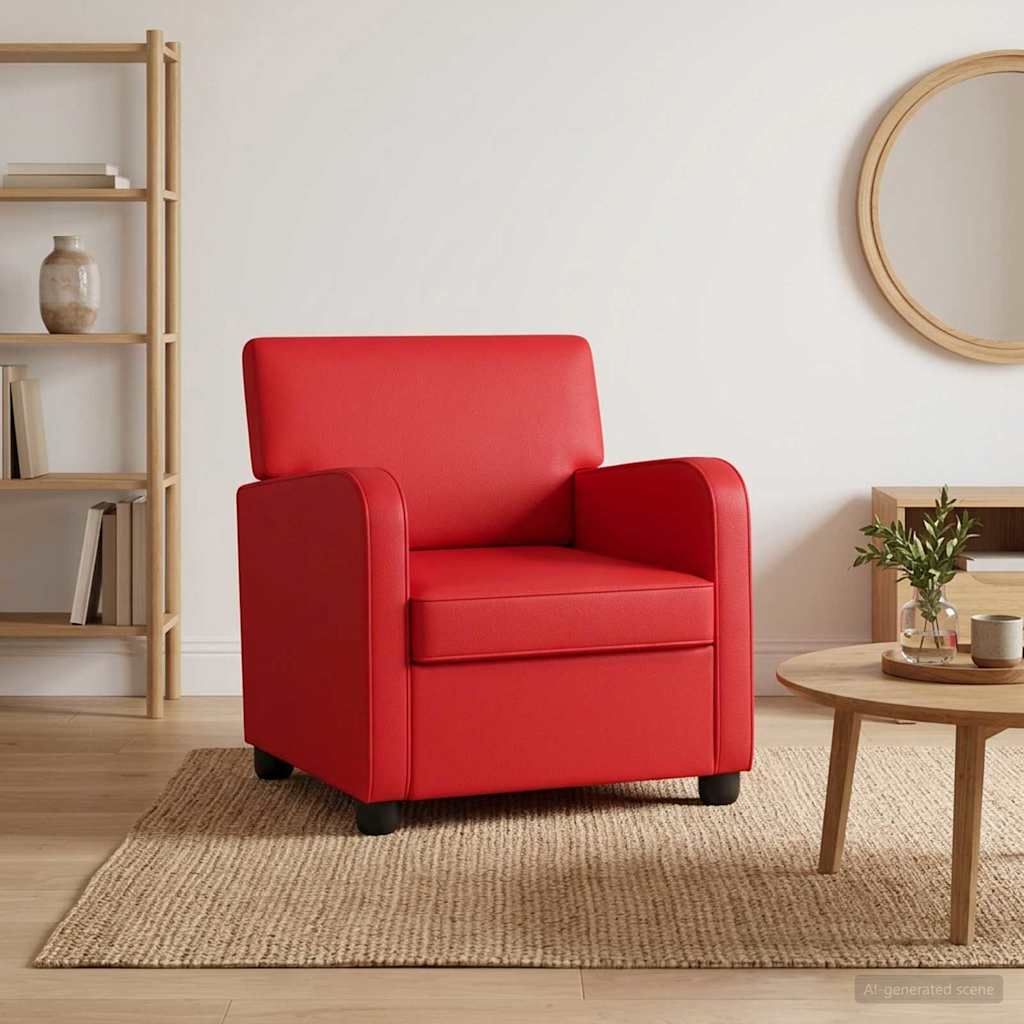 Fauteuil Rood Kunstleer