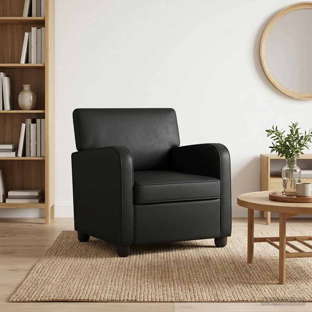 Fauteuil Glanzend zwart Kunstleer