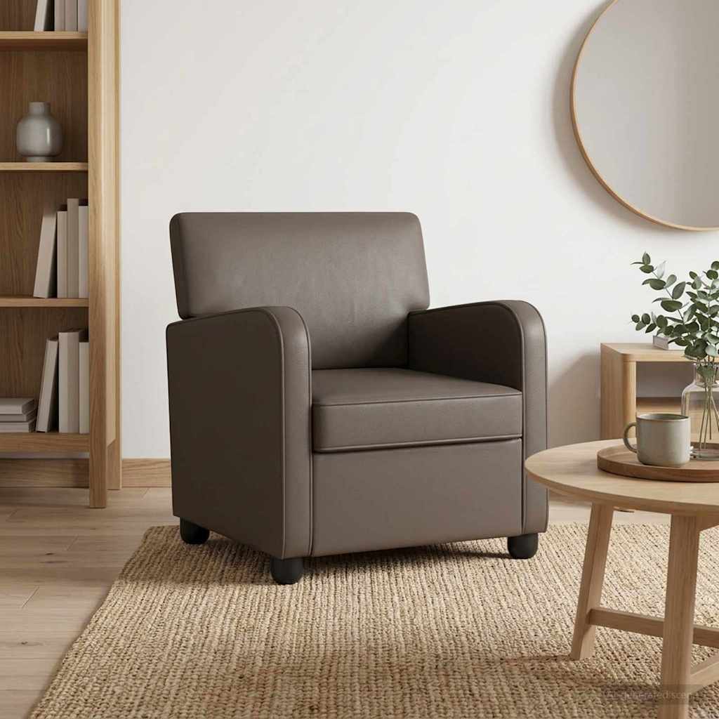 Fauteuil Glanzend Bruin Kunstleer