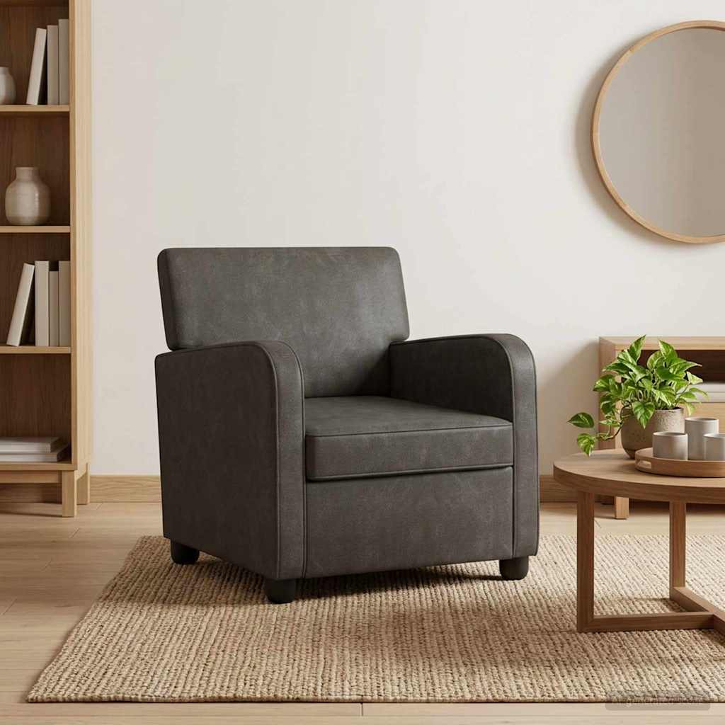Fauteuil Antiekzwart Kunstleer