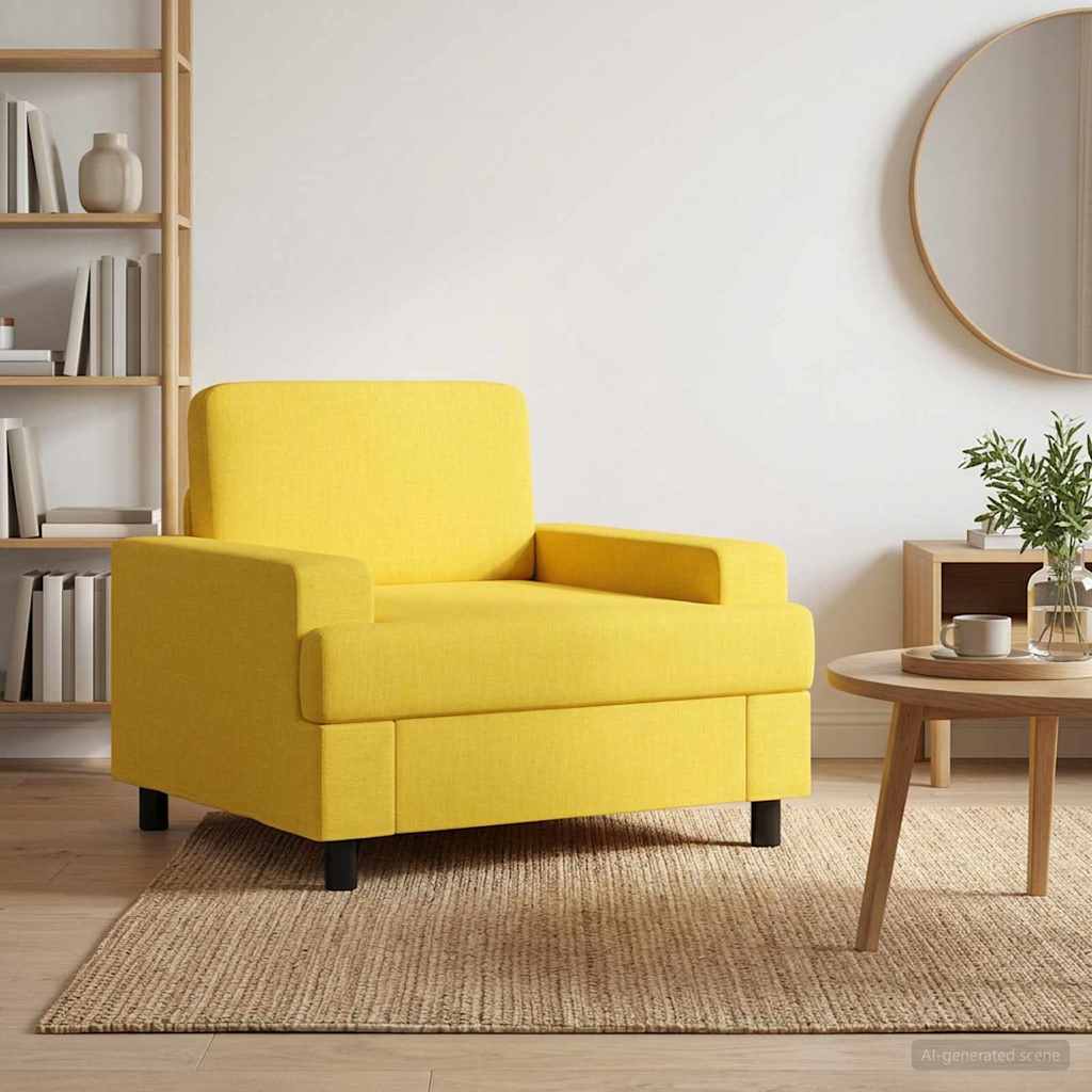 Fauteuil Lichtgeel Stof