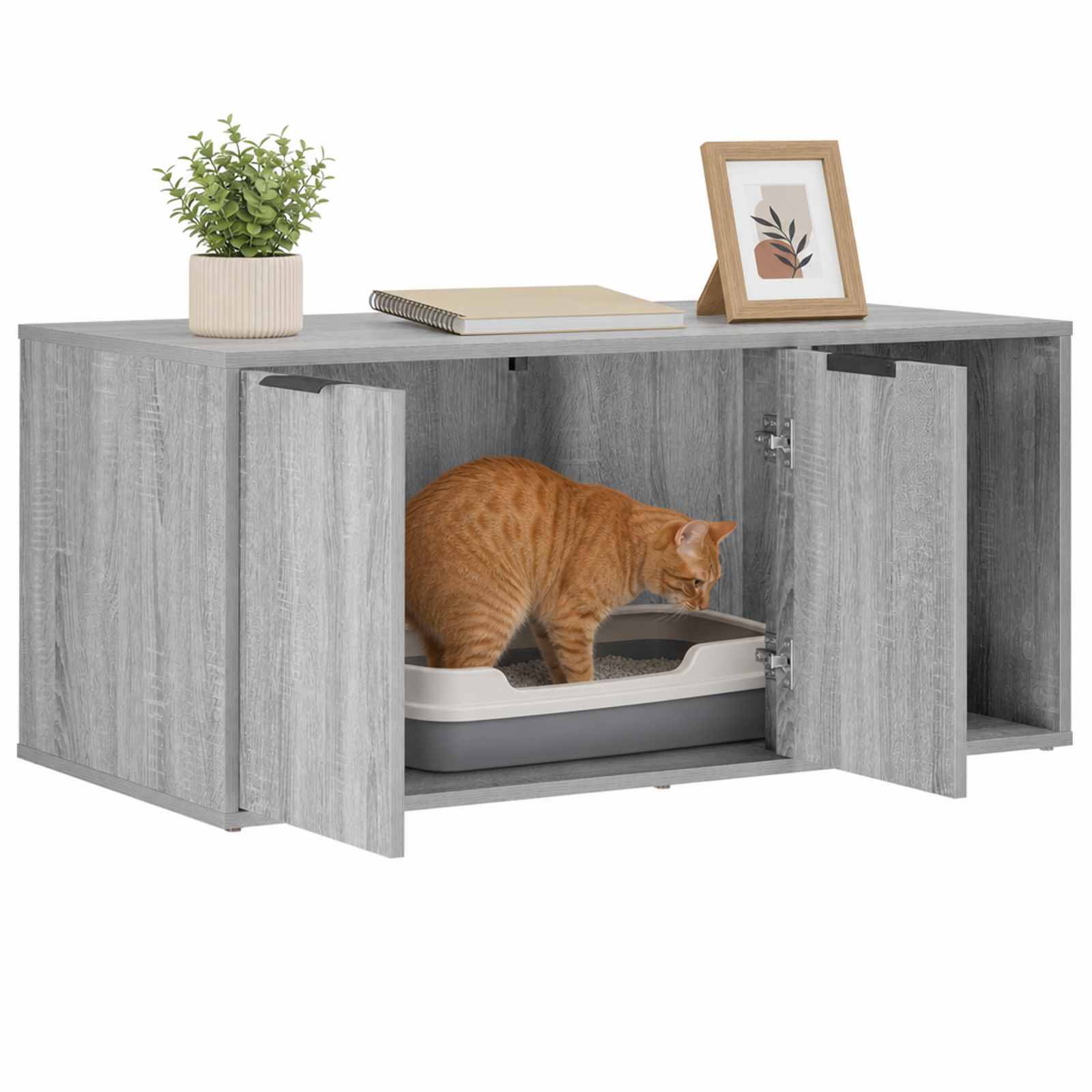 Kattenkrat meubel Grijs Sonoma 100 x 49 x 45 cm Bewerkt hout