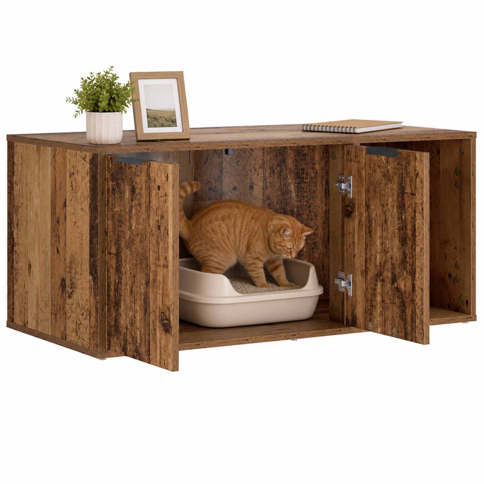Kattenkrat meubel Oud hout 100 x 49 x 45 cm Bewerkt hout