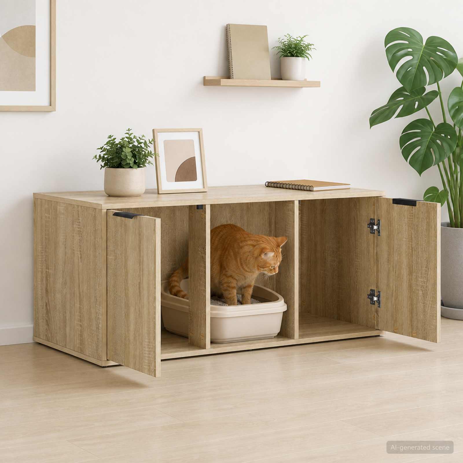 Kattenkrat meubel Sonoma Eiken 100 x 49 x 45 cm Bewerkt hout