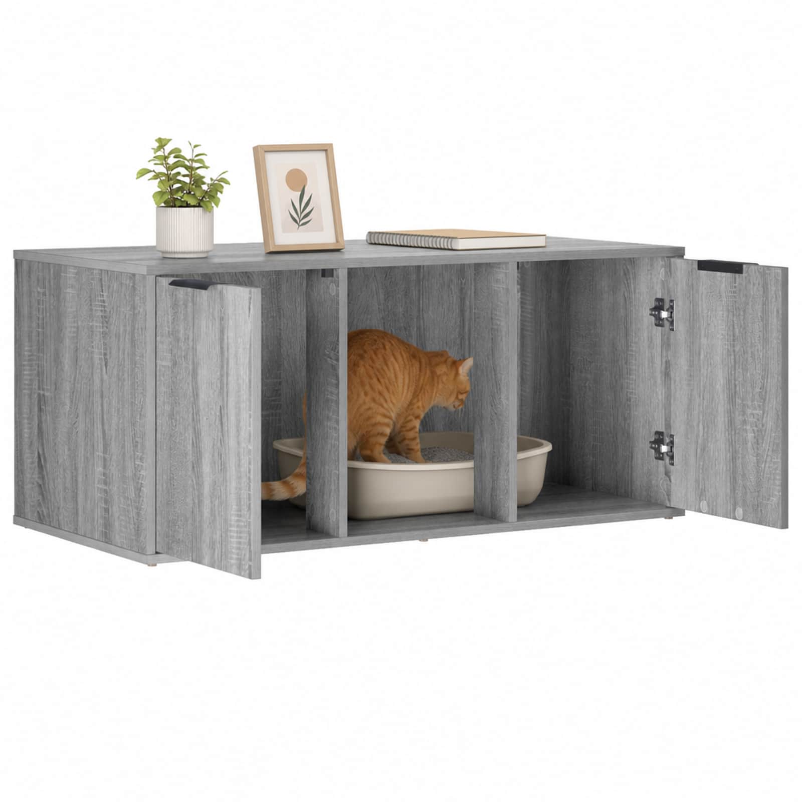 Kattenkrat meubel Grijs Sonoma 100 x 49 x 45 cm Bewerkt hout