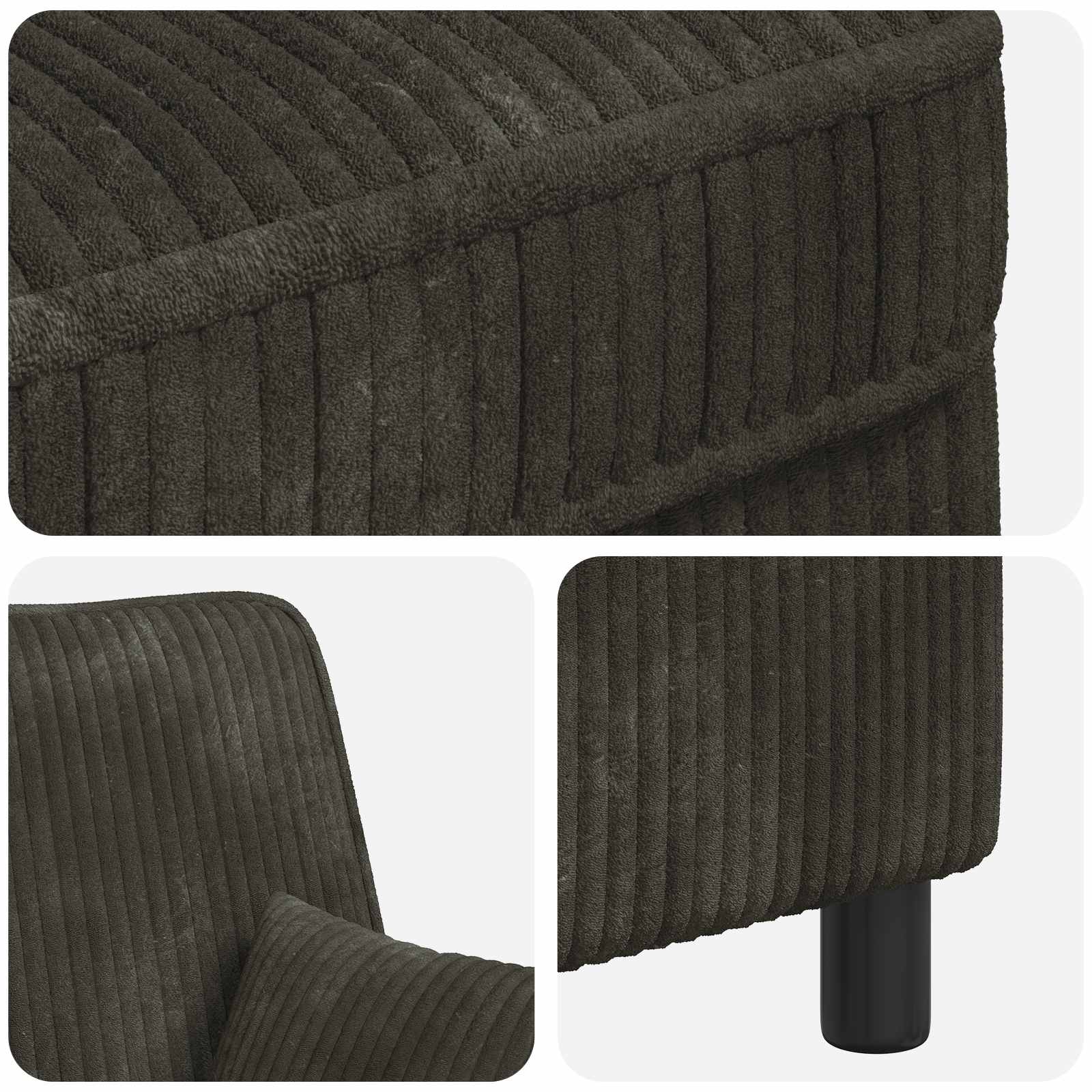 XL fauteuil met kussens Antraciet 1,5 Lijnen Stof