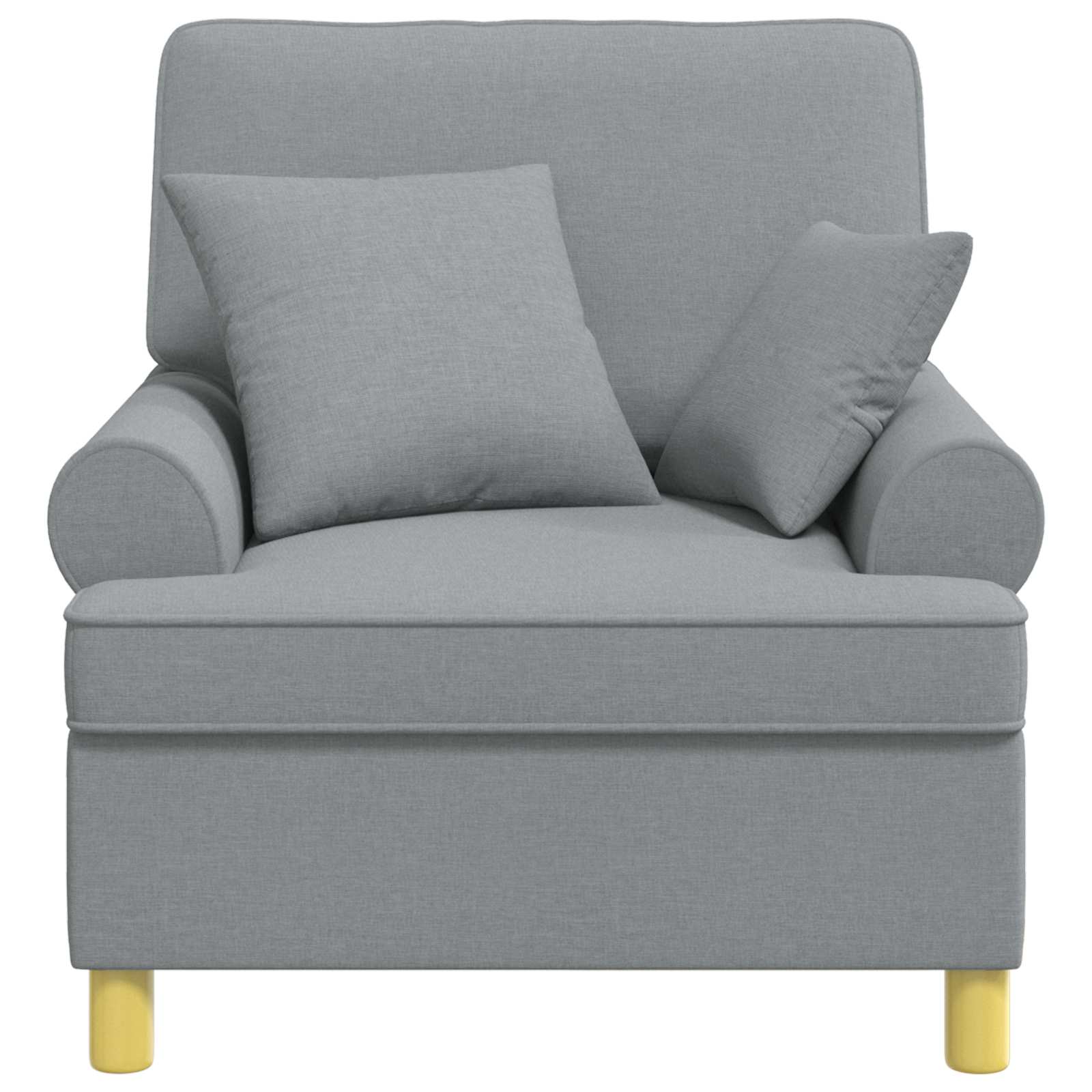 XL fauteuil met kussens Lichtgrijs Stof