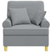 XL fauteuil met kussens Lichtgrijs Stof