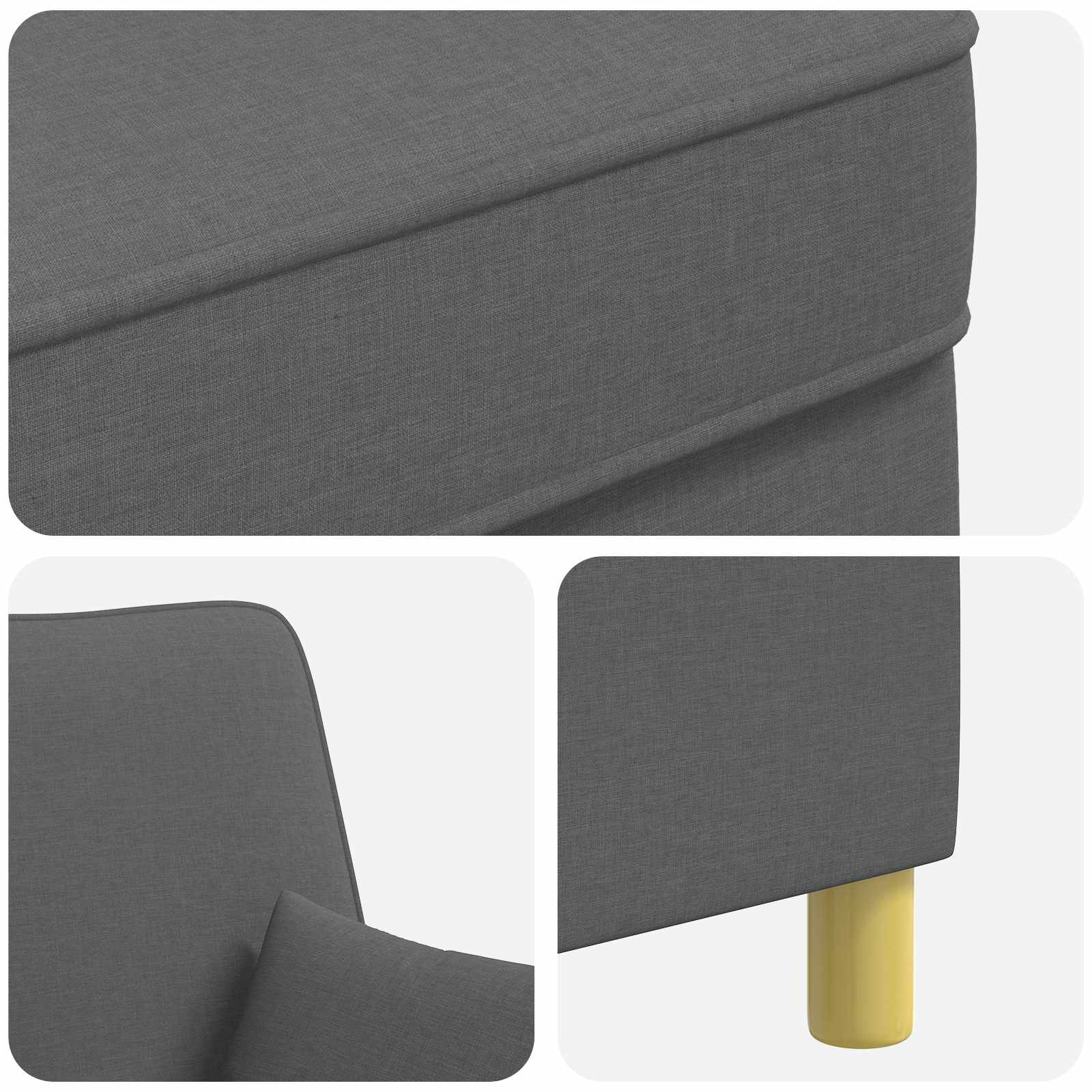 XL fauteuil met kussens Donkergrijs Stof