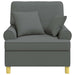 XL fauteuil met kussens Donkergrijs Stof