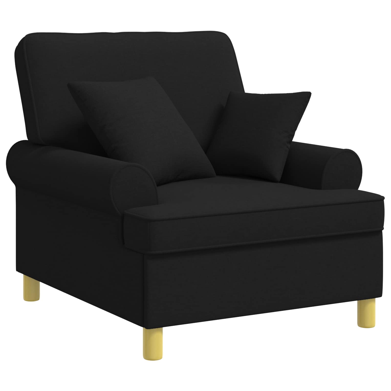 XL fauteuil met kussens Zwart Stof