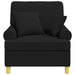 XL fauteuil met kussens Zwart Stof