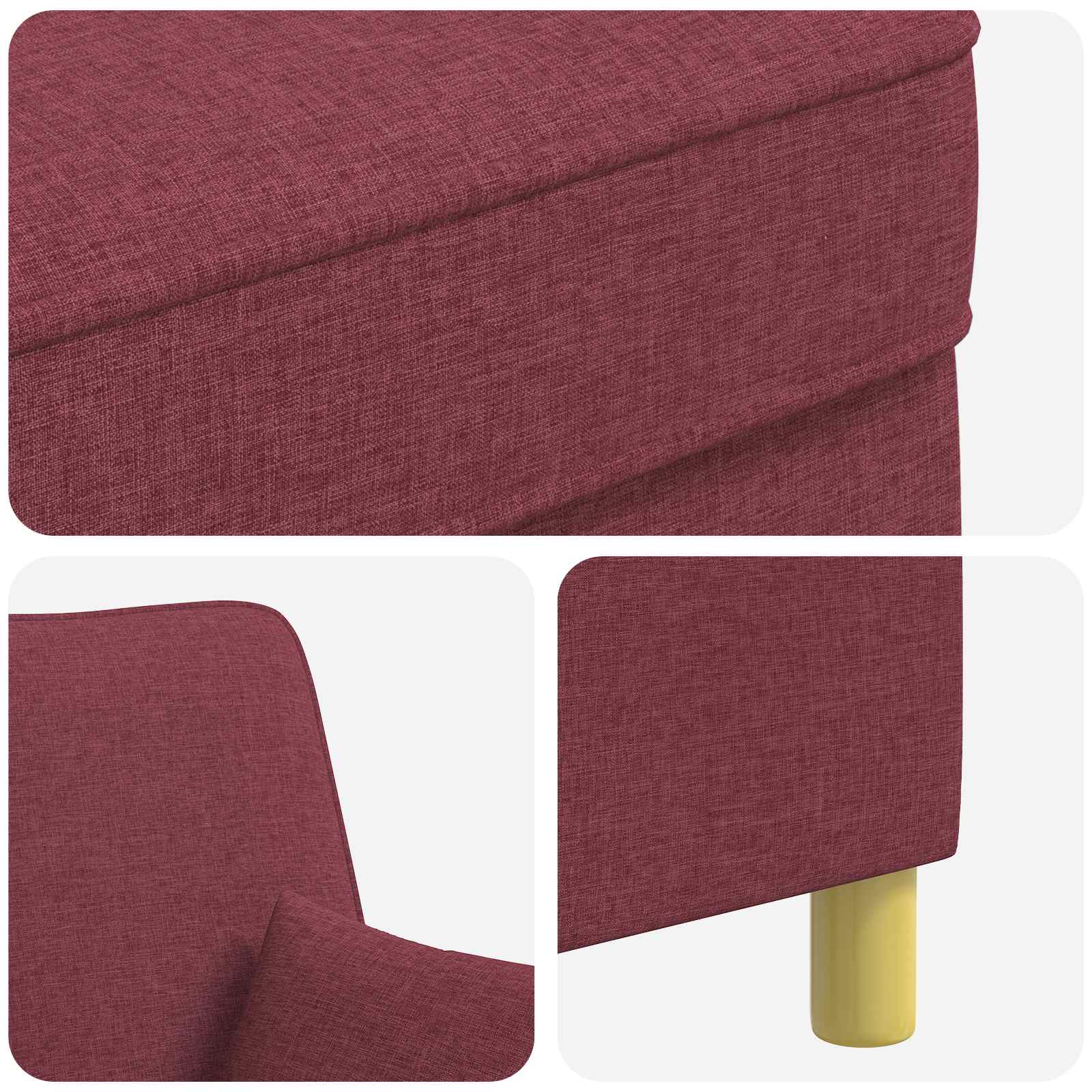 XL fauteuil met kussens Wijnrood Stof