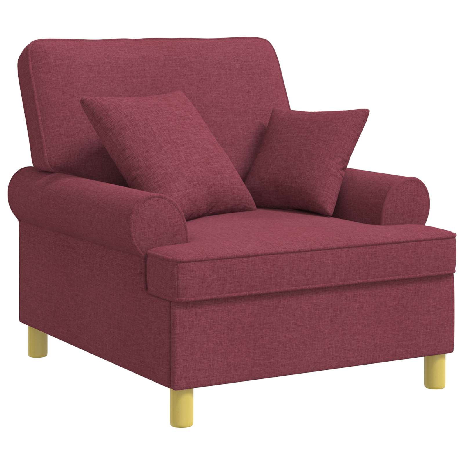 XL fauteuil met kussens Wijnrood Stof