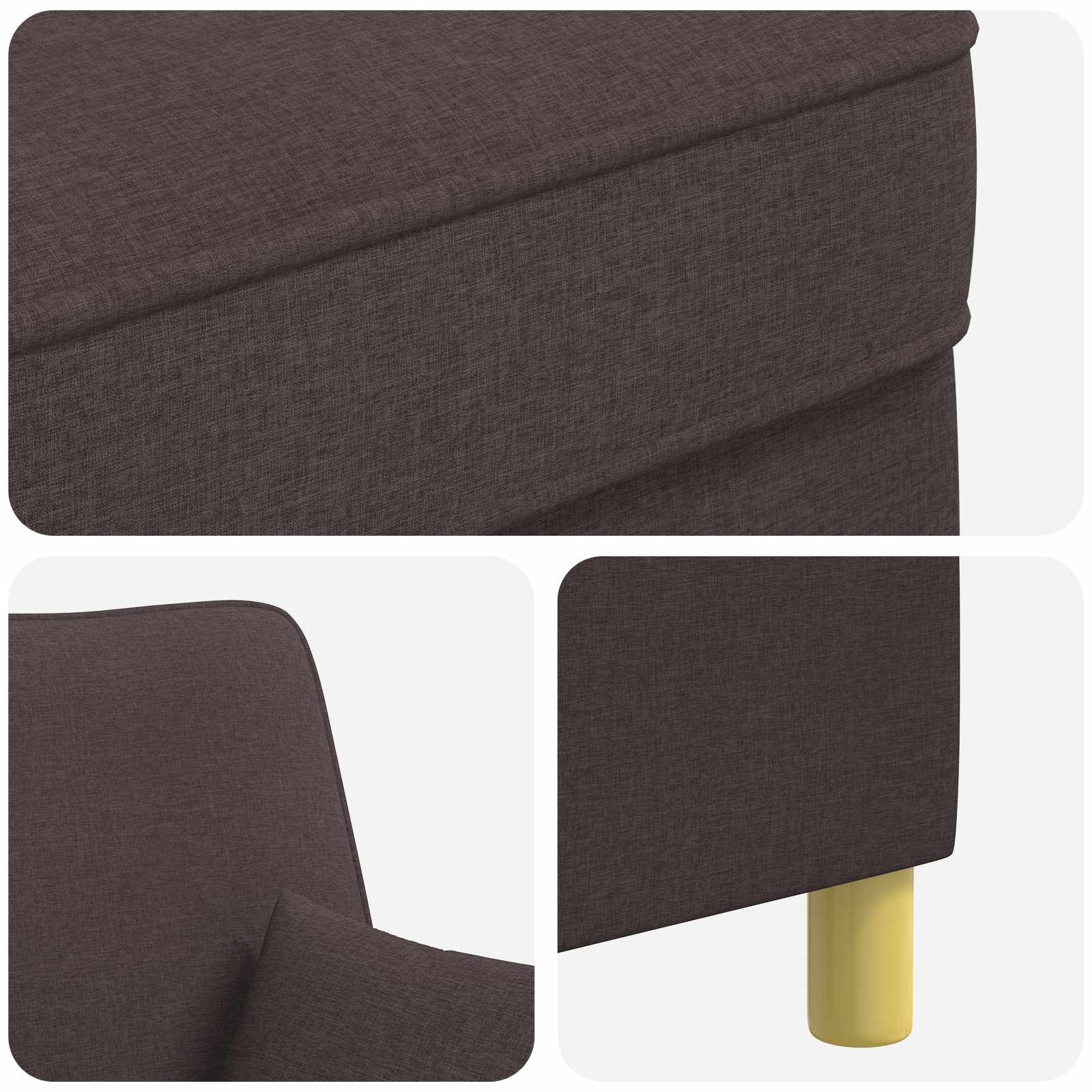 XL fauteuil met kussens Donkerbruin Stof