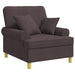XL fauteuil met kussens Donkerbruin Stof