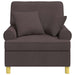 XL fauteuil met kussens Donkerbruin Stof