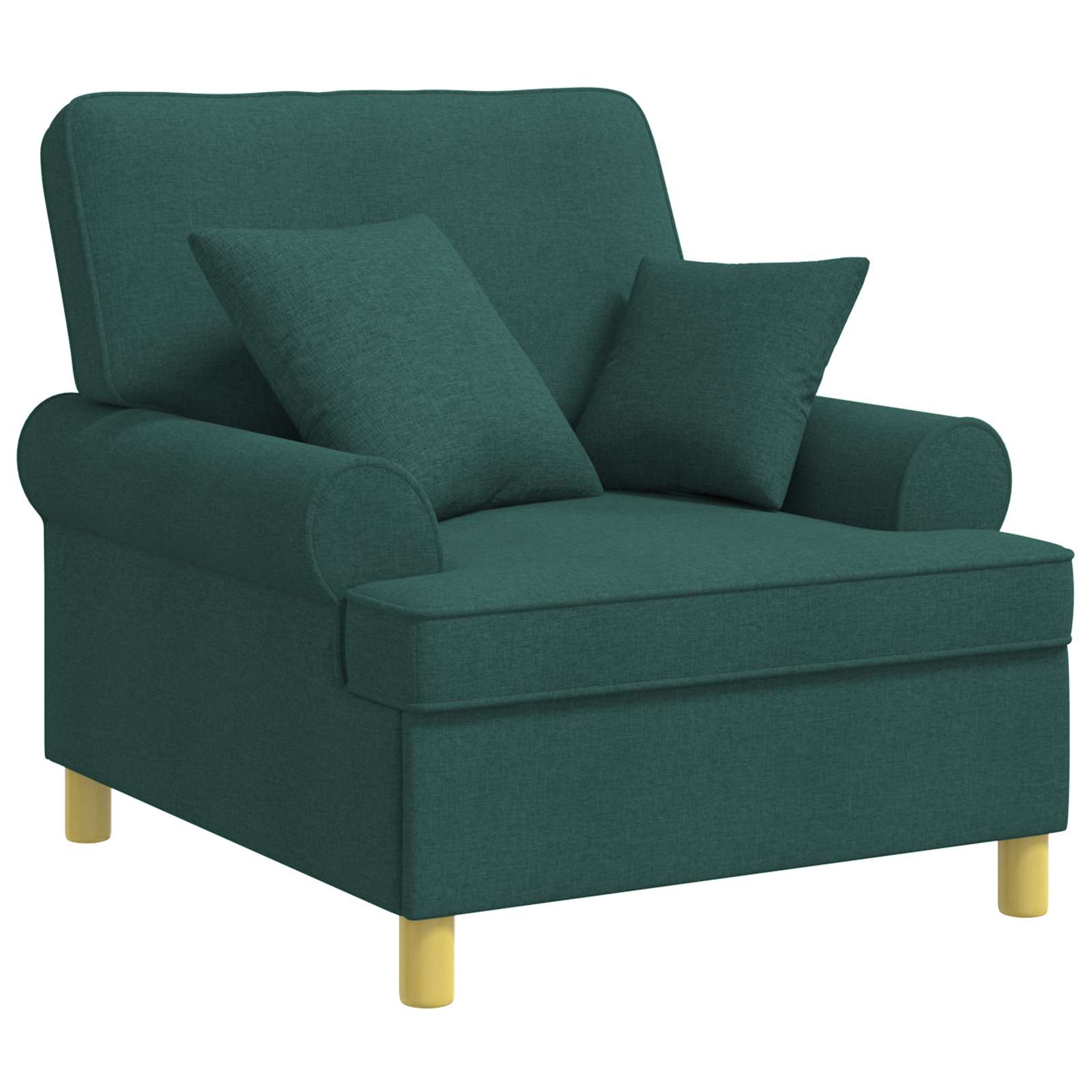 XL fauteuil met kussens Donkergroen Stof