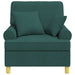 XL fauteuil met kussens Donkergroen Stof