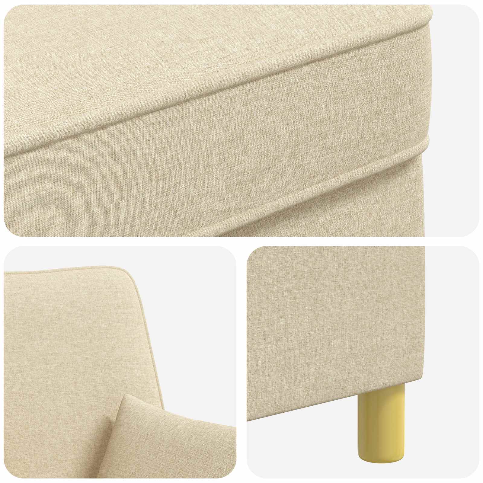 XL fauteuil met kussens Crèmekleurig Stof