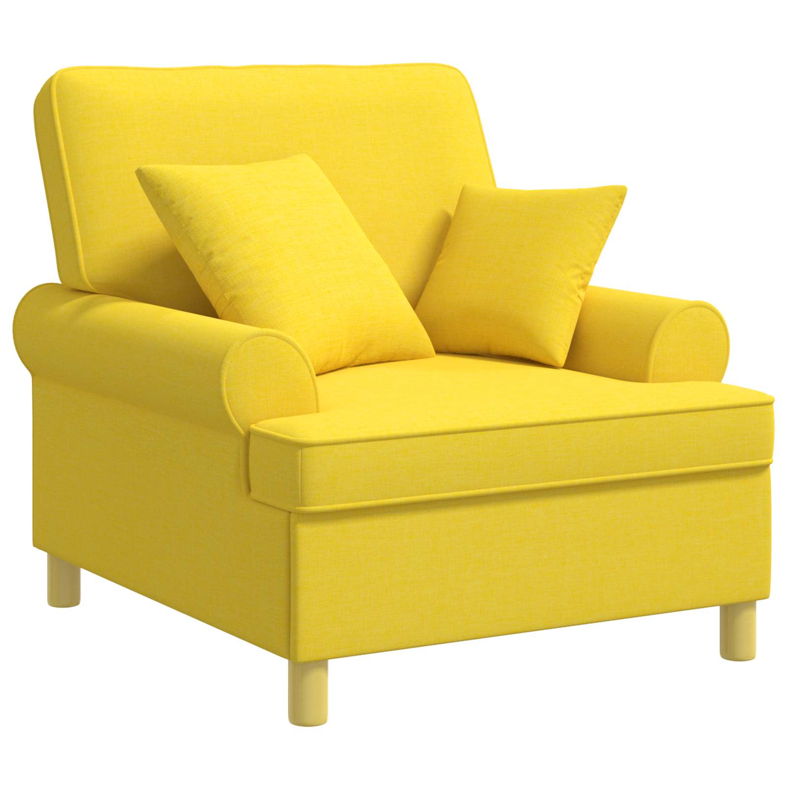 XL fauteuil met kussens Lichtgeel Stof