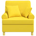 XL fauteuil met kussens Lichtgeel Stof